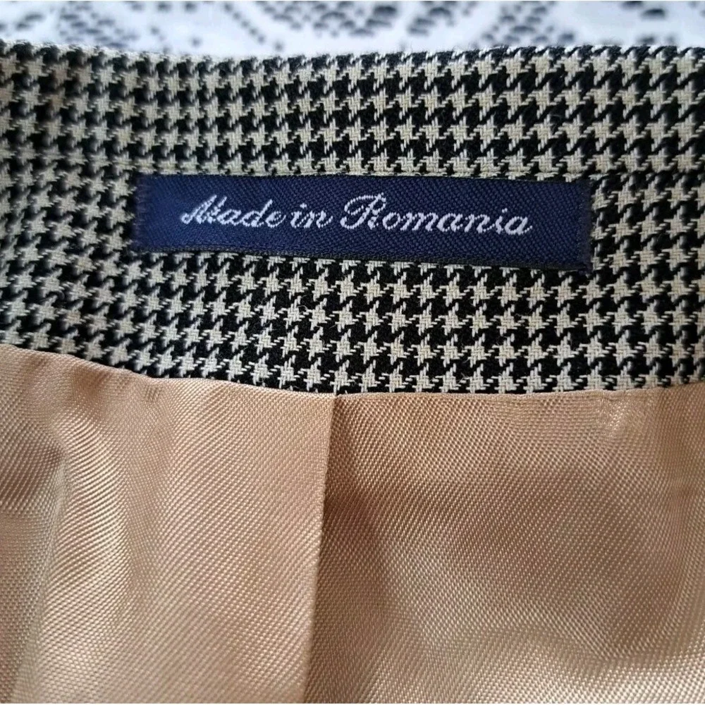 IZOD Sport Coat 42L Houndstooth‎ Pattern Silk Wool Blend Classic Fit 2 Button